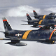 North American F-86 Sabres in the skies over Korea.